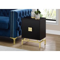 I 3496 NIGHT STAND - 24"H / ESPRESSO / GOLD METAL (EXCLUSIVE ONLINE SALE !)