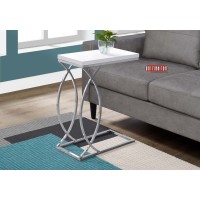 I 3184 ACCENT TABLE - GLOSSY WHITE WITH CHROME METAL