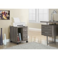 I 7056 OFFICE CABINET - DARK TAUPE WITH 2 DRAWERS ON CASTORS