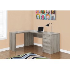 I 7138 Computer Desk-Dark Taupe Corner With Tempered glass (Online Only)