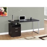 I 7143 Computer Desk-60:L/Espresso/Silver Metal (Online Only)