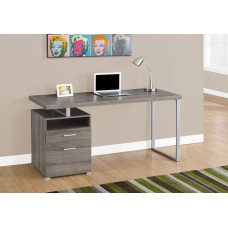 A-5417 Computer Desk-60"L/Dark Taupe/Silver Metal (Online Only)