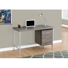 A-0517 Computer Desk-48"L/Dark Taupe/Silver Metal (Online Only )