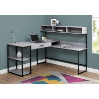 I 7160 Computer Desk-Grey/Black Metal Corner (Online Only)