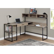 I 7161 Computer Desk -dark Taupe/Black Metal Corner (Online Only)