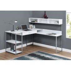 I 7162 Computer Desk-White/Silver Metal Corner (Online Only)