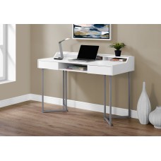 I 7361 Computer Desk-48"L/ White/Silver Metal (Online Only)