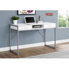 I 7364 Computer Desk-48"L White/ Silver Metal (Online Only)