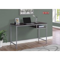 I 7369 Computer Desk-48 "L/ Espresso/Silver Metal (Online Only)