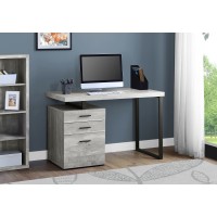 A-9047 Computer Desk-48 "L Grey Reclaimed Wood /Black Metal (Online Only)