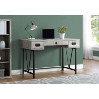 I 7413 Computer Desk-48"L/Grey Reclaimed Wood/Black Metal (Online Only)