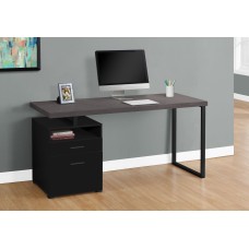 I 7436 Computer Desk-60"L/Black/Grey top/Black Metal (Online Only)