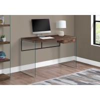 A-4447 Computer Desk-48"L Brown Reclaimed Wood/Glass Panels (Online Only)
