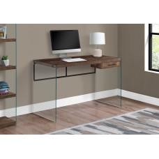 A-4447 Computer Desk-48"L Brown Reclaimed Wood/Glass Panels (Online Only)