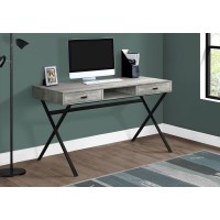 I 7448 Computer Desk-48"L/Grey Reclaimed Wood/Black Metal (Online Only)