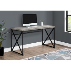 I 7451 Computer Desk-48"L/Grey Reclaimed Wood/Black Metal (Online Only)
