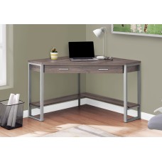 I 7501 Computer Desk-42"L/Dark Taupe Corner/Silver Metal (Online Only)