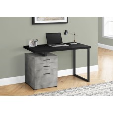 I 7647 Computer Desk-48"L/ Black/Concrete/Black Metal/L/R Face (Online Only)