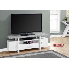 A-5272 TV Stand-60"L/ White/Cement-Look Top ( Online Only)