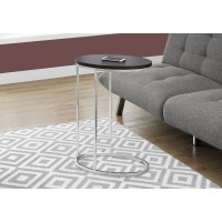 I 3242 ACCENT TABLE - OVAL / ESPRESSO WITH CHROME METAL (EXCLUSIVE ONLINE SALE !)