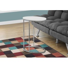 I 3246 ACCENT TABLE - OVAL / GLOSSY WHITE WITH CHROME METAL (EXCLUSIVE ONLINE SALE !)