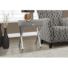 I 3263 ACCENT TABLE - 24"H / DARK TAUPE / CHROME METAL (EXCLUSIVE ONLINE SALE !)