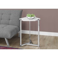 I 3275 ACCENT TABLE - HEXAGON / GLOSSY WHITE / CHROME METAL (EXCLUSIVE ONLINE SALE !)