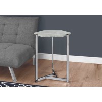 I 3277 ACCENT TABLE - HEXAGON / GREY CEMENT / CHROME METAL (EXCLUSIVE ONLINE SALE !)