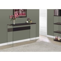 I 3282 ACCENT TABLE - 44"L / ESPRESSO / TEMPERED GLASS (EXCLUSIVE ONLINE SALE !)