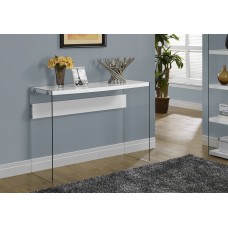 A-8823 Console Table-44"L/Glossy White/Tempered Glass (Online Only)