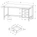 I 7245 Computer desk-60 " L/Natural with silver metal (Online only)