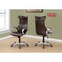 I 7289 Office Chair-Brown Leather-Look/ High Back Executive (Online Only)