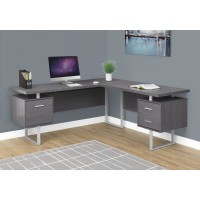 A-6037 Computer Desk-70"L/Grey Left or Right corner facing (Online only)