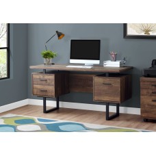 I 7416 Computer Desk-60" L Brown Reclaimed Wood/Black Metal (Online Only)